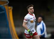 22 April 2022; Ruairí Canavan of Tyrone reacts after hitting the post during the EirGrid Ulster GAA Football U20 Championship Final match between Cavan and Tyrone at Brewster Park in Enniskillen, Fermanagh. Photo by David Fitzgerald/Sportsfile