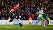 22 April 2022; Max Murphy of Bohemians turns the ball into his own net for Shamrock Rovers second goal during the SSE Airtricity League Premier Division match between Bohemians and Shamrock Rovers at Dalymount Park in Dublin. Photo by Stephen McCarthy/Sportsfile