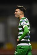 22 April 2022; Danny Mandroiu of Shamrock Rovers celebrates after scoring his side's third goal during the SSE Airtricity League Premier Division match between Bohemians and Shamrock Rovers at Dalymount Park in Dublin. Photo by Seb Daly/Sportsfile