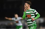 22 April 2022; Danny Mandroiu of Shamrock Rovers celebrates after scoring his side's third goal during the SSE Airtricity League Premier Division match between Bohemians and Shamrock Rovers at Dalymount Park in Dublin. Photo by Seb Daly/Sportsfile