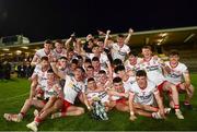 22 April 2022; Tyrone players celebrate with the cup after the EirGrid Ulster GAA Football U20 Championship Final match between Cavan and Tyrone at Brewster Park in Enniskillen, Fermanagh. Photo by David Fitzgerald/Sportsfile
