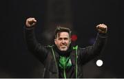 22 April 2022; Shamrock Rovers manager Stephen Bradley celebrates after his side's victory in the SSE Airtricity League Premier Division match between Bohemians and Shamrock Rovers at Dalymount Park in Dublin. Photo by Seb Daly/Sportsfile