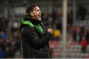 22 April 2022; Shamrock Rovers manager Stephen Bradley celebrates after his side's victory in the SSE Airtricity League Premier Division match between Bohemians and Shamrock Rovers at Dalymount Park in Dublin. Photo by Seb Daly/Sportsfile