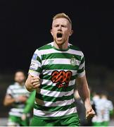 22 April 2022; Sean Hoare of Shamrock Rovers celebrates after his side's victory in the SSE Airtricity League Premier Division match between Bohemians and Shamrock Rovers at Dalymount Park in Dublin. Photo by Seb Daly/Sportsfile