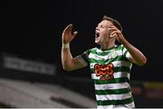 22 April 2022; Andy Lyons of Shamrock Rovers celebrates after his side's victory in the SSE Airtricity League Premier Division match between Bohemians and Shamrock Rovers at Dalymount Park in Dublin. Photo by Seb Daly/Sportsfile