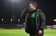 22 April 2022; Shamrock Rovers manager Stephen Bradley gestures to Bohemians players after his side's victory in the SSE Airtricity League Premier Division match between Bohemians and Shamrock Rovers at Dalymount Park in Dublin. Photo by Seb Daly/Sportsfile