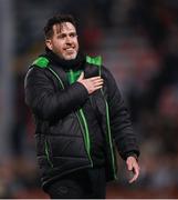 22 April 2022; Shamrock Rovers manager Stephen Bradley celebrates after the SSE Airtricity League Premier Division match between Bohemians and Shamrock Rovers at Dalymount Park in Dublin. Photo by Stephen McCarthy/Sportsfile