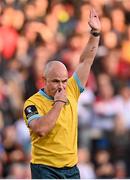 22 April 2022; Referee Jaco Peyper during the United Rugby Championship match between Ulster and Munster at Kingspan Stadium in Belfast. Photo by Ramsey Cardy/Sportsfile