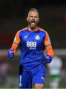 22 April 2022; Shamrock Rovers goalkeeper Alan Mannus celebrates after his side's victory in the SSE Airtricity League Premier Division match between Bohemians and Shamrock Rovers at Dalymount Park in Dublin. Photo by Seb Daly/Sportsfile
