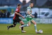 22 April 2022; Gary O'Neill of Shamrock Rovers in action against Conor Levingston of Bohemians during the SSE Airtricity League Premier Division match between Bohemians and Shamrock Rovers at Dalymount Park in Dublin. Photo by Seb Daly/Sportsfile