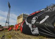 22 April 2022; A Bohemians banner before the SSE Airtricity League Premier Division match between Bohemians and Shamrock Rovers at Dalymount Park in Dublin. Photo by Seb Daly/Sportsfile