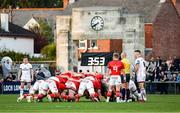 22 April 2022; A general view of a scrum during the United Rugby Championship match between Ulster and Munster at Kingspan Stadium in Belfast. Photo by John Dickson/Sportsfile