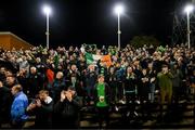 22 April 2022; Shamrock Rovers supporters celebrate after the SSE Airtricity League Premier Division match between Bohemians and Shamrock Rovers at Dalymount Park in Dublin. Photo by Stephen McCarthy/Sportsfile