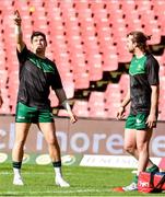 23 April 2022; Alex Wotton of Connacht, left, with team-mate Mack Hansen before the United Rugby Championship match between Emirates Lions and Connacht at Emirates Airline Park in Johannesburg, South Africa. Photo by Sydney Seshibedi/Sportsfile