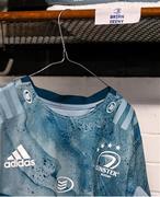 23 April 2022; Brian Deeny of Leinster jersey is seen in the dressing room before the United Rugby Championship match between Cell C Sharks and Leinster at Hollywoodbets Kings Park Stadium in Durban, South Africa. Photo by Harry Murphy/Sportsfile