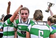 23 April 2022; Ruth Campbell of Naas RFC celebrates after the Paul Cusack Cup Final match between Wicklow J1 and Naas RFC at Ollie Campbell Park, Old Belvedere RFC in Dublin. Photo by Ben McShane/Sportsfile