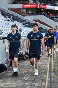 23 April 2022; Cormac Foley an Thomas Clarkson of Leinster arrive before the United Rugby Championship match between Cell C Sharks and Leinster at Hollywoodbets Kings Park Stadium in Durban, South Africa. Photo by Harry Murphy/Sportsfile