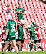 23 April 2022; Niall Murray of Connacht wins possession in a lineout during the United Rugby Championship match between Emirates Lions and Connacht at Emirates Airline Park in Johannesburg, South Africa. Photo by Sydney Seshibedi/Sportsfile