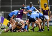 23 April 2022; Oisín Foley of Wexford contests possession with Paddy Smyth of Dublin during the Leinster GAA Hurling Senior Championship Round 2 match between Wexford and Dublin at Chadwicks Wexford Park in Wexford. Photo by Eóin Noonan/Sportsfile