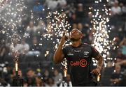 23 April 2022; Makozole Mapimpi of Cell C Sharks runs out before the United Rugby Championship match between Cell C Sharks and Leinster at Hollywoodbets Kings Park Stadium in Durban, South Africa. Photo by Harry Murphy/Sportsfile