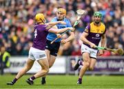 23 April 2022; Ronan Hayes of Dublin is tackled by Damien Reck of Wexford during the Leinster GAA Hurling Senior Championship Round 2 match between Wexford and Dublin at Chadwicks Wexford Park in Wexford. Photo by Eóin Noonan/Sportsfile