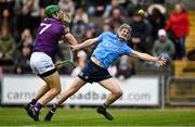 23 April 2022; Aidan Mellett of Dublin is tackled by Matthew O'Hanlon of Wexford during the Leinster GAA Hurling Senior Championship Round 2 match between Wexford and Dublin at Chadwicks Wexford Park in Wexford. Photo by Eóin Noonan/Sportsfile