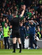 23 April 2022; Limerick manager John Kiely reacts to a decision from referee Sean Stack during the Munster GAA Hurling Senior Championship Round 2 match between Limerick and Waterford at TUS Gaelic Grounds in Limerick. Photo by Stephen McCarthy/Sportsfile