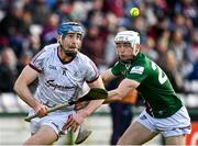 23 April 2022; Conor Cooney of Galway in action against Alan Cox of Westmeath during the Leinster GAA Hurling Senior Championship Round 2 match between Galway and Westmeath at Pearse Stadium in Galway. Photo by Seb Daly/Sportsfile