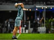 23 April 2022; Lee Barron of Leinster throws a lineout during the United Rugby Championship match between Cell C Sharks and Leinster at Hollywoodbets Kings Park Stadium in Durban, South Africa. Photo by Harry Murphy/Sportsfile