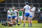 23 April 2022; Conor Prunty of Waterford and Darragh O'Donovan of Limerick tussle during the Munster GAA Hurling Senior Championship Round 2 match between Limerick and Waterford at TUS Gaelic Grounds in Limerick. Photo by Stephen McCarthy/Sportsfile