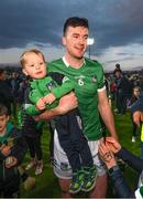 23 April 2022; Declan Hannon of Limerick with supporter SJ Walsh, age 2, from Garryowen, after the Munster GAA Hurling Senior Championship Round 2 match between Limerick and Waterford at TUS Gaelic Grounds in Limerick. Photo by Stephen McCarthy/Sportsfile