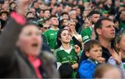 23 April 2022; Limerick supporter during the Munster GAA Hurling Senior Championship Round 2 match between Limerick and Waterford at TUS Gaelic Grounds in Limerick. Photo by Stephen McCarthy/Sportsfile