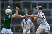 23 April 2022; Kevin Cooney of Galway in action against Jack Galvin of Westmeath during the Leinster GAA Hurling Senior Championship Round 2 match between Galway and Westmeath at Pearse Stadium in Galway. Photo by Seb Daly/Sportsfile