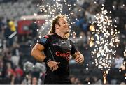 23 April 2022; Werner Kok of Cell C Sharks runs out before the United Rugby Championship match between Cell C Sharks and Leinster at Hollywoodbets Kings Park Stadium in Durban, South Africa. Photo by Harry Murphy/Sportsfile