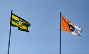 24 April 2022; A general view of Donegal and Armagh flags before the Ulster GAA Football Senior Championship Quarter-Final match between Donegal and Armagh at Páirc MacCumhaill in Ballybofey, Donegal. Photo by Ramsey Cardy/Sportsfile
