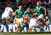 24 April 2022; Dorothy Wall of Ireland is tackled by Marlie Packer of England during the TikTok Women's Six Nations Rugby Championship match between England and Ireland at Mattioli Woods Welford Road Stadium in Leicester, England. Photo by Darren Staples/Sportsfile