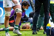 24 April 2022; Eimear Considine of Ireland is treated for an injury during the TikTok Women's Six Nations Rugby Championship match between England and Ireland at Mattioli Woods Welford Road Stadium in Leicester, England. Photo by Darren Staples/Sportsfile