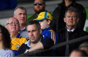 24 April 2022; Business man JP McManus with Limerick John Kiely, to his right, at  the Munster GAA Hurling Senior Championship Round 2 match between Tipperary and Clare at FBD Semple Stadium in Thurles, Tipperary. Photo by Ray McManus/Sportsfile