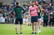 24 April 2022; Cillian O'Connor, left, and Aidan O'Shea of Mayo walk the pitch before the Connacht GAA Football Senior Championship Quarter-Final match between Mayo and Galway at Hastings Insurance MacHale Park in Castlebar, Mayo. Photo by Brendan Moran/Sportsfile