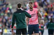 24 April 2022; Cillian O'Connor, left, and Aidan O'Shea of Mayo walk the pitch before the Connacht GAA Football Senior Championship Quarter-Final match between Mayo and Galway at Hastings Insurance MacHale Park in Castlebar, Mayo. Photo by Brendan Moran/Sportsfile