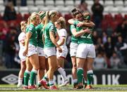 24 April 2022; Ireland players react after the TikTok Women's Six Nations Rugby Championship match between England and Ireland at Mattioli Woods Welford Road Stadium in Leicester, England. Photo by Darren Staples/Sportsfile