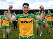 24 April 2022; Ryan McHugh of Donegal celebrates after the Ulster GAA Football Senior Championship Quarter-Final match between Donegal and Armagh at Páirc MacCumhaill in Ballybofey, Donegal. Photo by Ramsey Cardy/Sportsfile