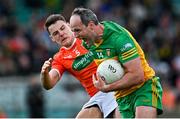 24 April 2022; Michael Murphy of Donegal in action against Niall Grimley of Armagh during the Ulster GAA Football Senior Championship Quarter-Final match between Donegal and Armagh at Páirc MacCumhaill in Ballybofey, Donegal. Photo by Ramsey Cardy/Sportsfile