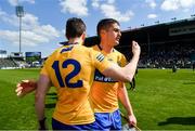 24 April 2022; David Fitzgerald of Clare, left, and Conor Cleary after the Munster GAA Hurling Senior Championship Round 2 match between Tipperary and Clare at FBD Semple Stadium in Thurles, Tipperary. Photo by Ray McManus/Sportsfile