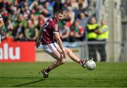 24 April 2022; Johnny Heaney of Galway scores a goal during the Connacht GAA Football Senior Championship Quarter-Final match between Mayo and Galway at Hastings Insurance MacHale Park in Castlebar, Mayo. Photo by Ray Ryan/Sportsfile
