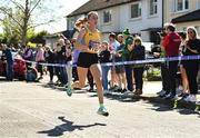 24 April 2022; Sarah Healy of UCD AC, Dublin, competing in the senior women's race during the Irish Life Health AAI Road Relays in Raheny, Dublin. Photo by Sam Barnes/Sportsfile