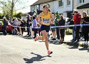 24 April 2022; Danielle Donegan of UCD AC, Dublun, competing in the senior women's race during the Irish Life Health AAI Road Relays in Raheny, Dublin. Photo by Sam Barnes/Sportsfile