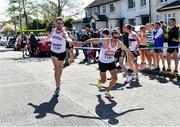 24 April 2022; Athletes from Crusaders AC, Dublin, competing in the over 35 men's race during the Irish Life Health AAI Road Relays in Raheny, Dublin. Photo by Sam Barnes/Sportsfile