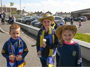 24 April 2022; Tipperary supporters Aoife, eight years, and her sister Anna Leahy, 11,`and brother John, 7, from Lattin Cullen, on their way to the Munster GAA Hurling Senior Championship Round 2 match between Tipperary and Clare at FBD Semple Stadium in Thurles, Tipperary. Photo by Ray McManus/Sportsfile