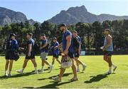 25 April 2022; Leinster players including Michael Milne, centre, arrive for a Leinster rugby squad training session at Westerford High School in Cape Town, South Africa. Photo by Harry Murphy/Sportsfile